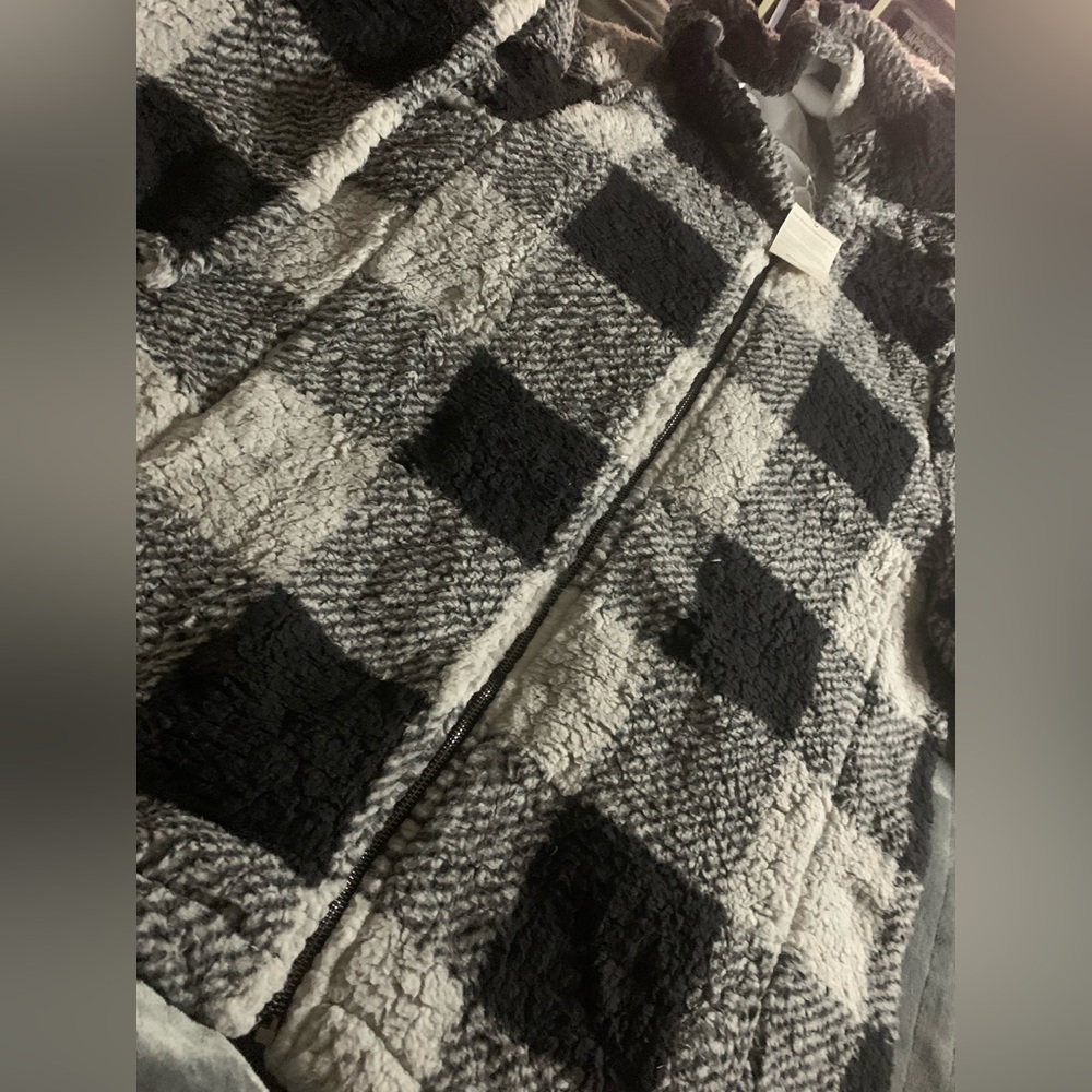 Womens Oversized Sherpa Jacket Fuzzy Fleece Jackets Zip Up Outerwear - Picture 6 of 10